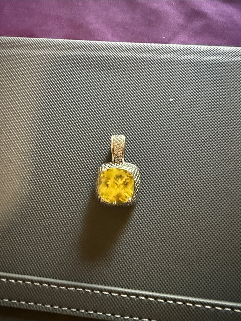 Yellow Crystal Pendant Necklace Charm